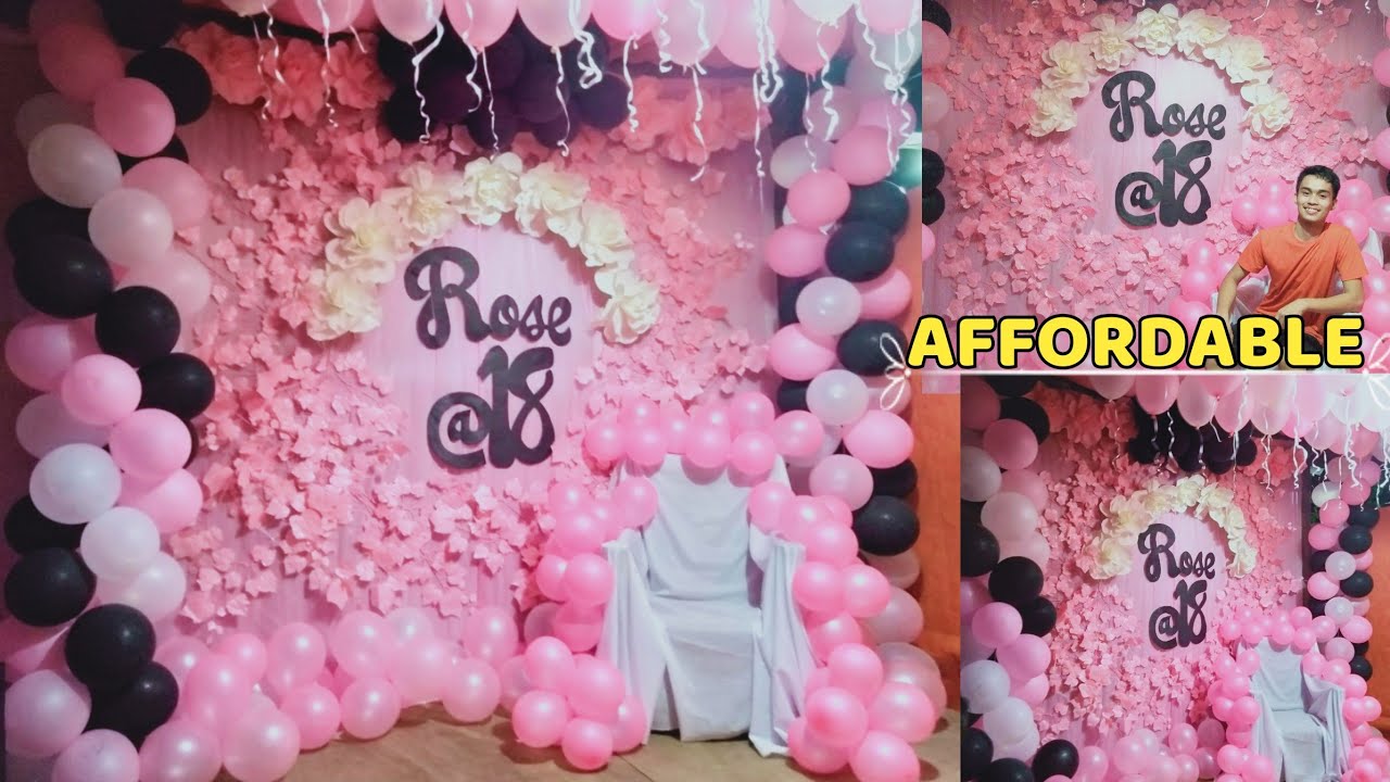 Simple Backdrop Design For 18th Birthday Garland Debut 42 Off