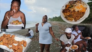 Fry Chicken | Stew fish cook down in coconut milk | rice & peas | for my New Jer