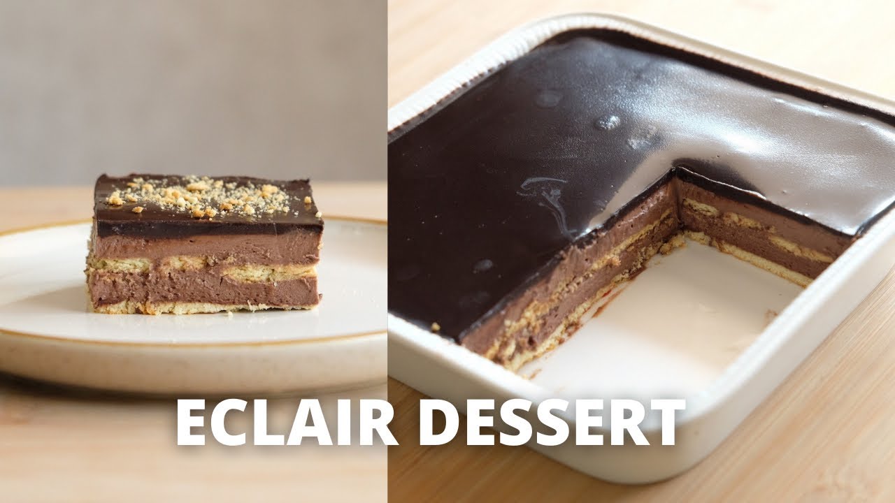 TANPA MIXER APALAGI OVEN! CHOCOLATE ECLAIR DESSERT! JANJI ENAK! - YouTube