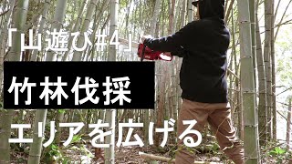 【山遊び#4】竹林伐採してエリアを広げる「チェンソー伐採」