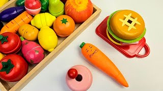 野菜カット・フルーツカット用材料 | ASMR 木とプラスチックから作られた果物と野菜