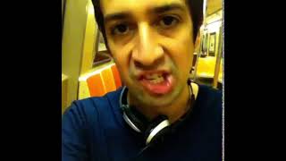 young lin manuel mirnada singing on subway