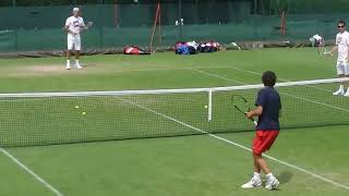 12 Years old Dominic Thiem Playing with Roger Federer