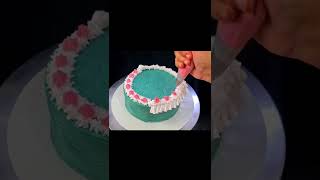 🥏🍒🌻Frill nozzle Cake decoration in 2 min fril बनाकर सजाये cake #cakedesign #cakedecoration