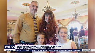 Marion County firefighter back home after months in hospital fighting COVID-19