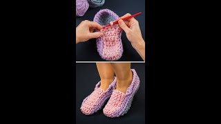 Easy crochet scrap yarn slippers! Miarti🧶