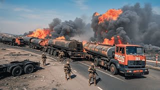 18 Minutes ago! US oil supply convoy with 140 trucks destroyed by Russian forces in Kyiv