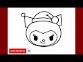 cómo dibujar a kuromi con gorro navideño dibujos de navidad tutorial de dibujo sanrio