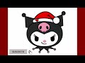 cómo dibujar a kuromi con gorro navideño dibujos de navidad tutorial de dibujo sanrio