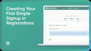 Creating Your First Simple Signup in Planning Center Registrations