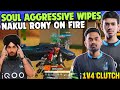 iQOOSouL Aggressive Wipes 😳 SouL NAKUL & RONY on Fire 🔥 1v4 Clutch❓ Team SouL 🚀