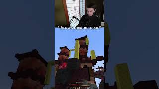 My Craziest Pearl Clutch Ever... | #minecraft #minecraftshorts #pvplegacy