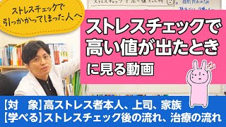 ゼロから学ぶ。ストレスチェックで高い値が出たときに本人や周りの人が知るべきことを解説します【精神科医が一般の方向けに病気や治療を解説するCh】