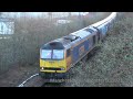 4k gbrf class 60002 graham farish 50th on 6e1o on biomass train seen at reddish south on 15 01 23