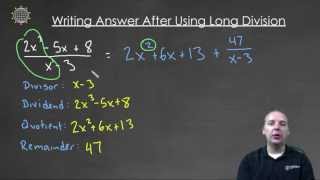 Long Division   Writing an Answer