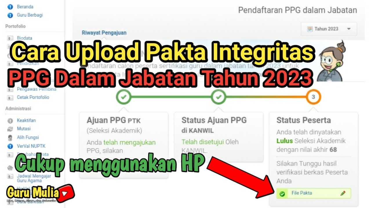 CARA UPLOAD PAKTA INTEGRITAS PPG DALJAB TAHUN 2023 DI SIMPATIKA CUKUP ...