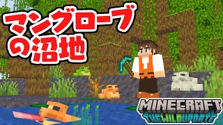 1.19アプデ追加のマングローブの沼地を見つけよう!!新Mobのカエルに出会えるか!?海でマイクラ実況Part61【マインクラフト】