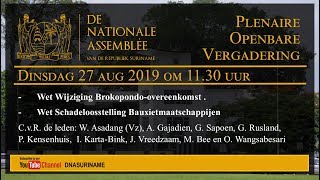 PLENAIRE OPENBARE VERGADERING 27 AUGUSTUS 2019