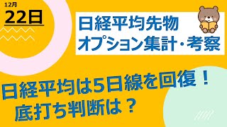 【海外ファンド取引手口　集計・考察】　12月22日　日経平均はレンジ下限で反発し、終値28,517円！日経平均は5日移動平均線回復したが、底打ち判断は？