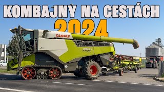 KOMBAJNY NA CESTÁCH 2024 [ Presuny KOMBAJNOV na úzkych cestách ]