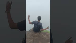 at the top of Harihar fort on a rainy day #malayalamtravelvlog #travel #nashik #exploreindia