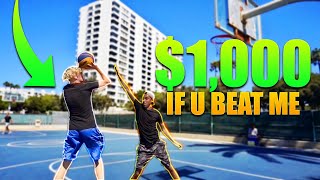 If You Beat Me, You Get $1,000! 1v1 Basketball!