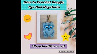 How to Crochet Googly Eye Owl Keychain | Crochet Owl | #crochetitforward  #crochetkeychain  #tejer