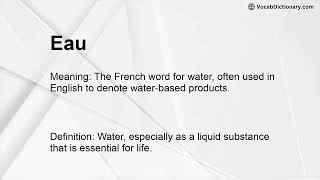 Eau Meaning