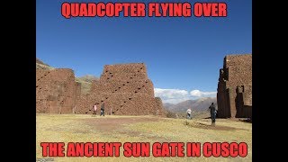 Quadcopter Flying Over Ancient Inca Ruins Near Cusco Peru