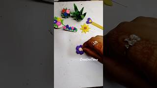 Clay flower tob. easy clay craft. easy flower making with clay. ফোম ক্লে দিয়ে ফুল বানানো #clayart