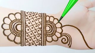 Easy Full Hand Shaded Arabic Bridal Mehndi Designs | Simple Arabic Mehandi Designs for Front Hand