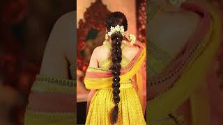 Haldi floral jewelry💇‍♀️✨ Stylish braid curls Trending hairstyle