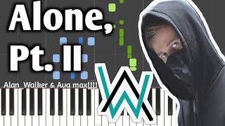 Alan Walker & Ava Max - Alone, Pt.II | Synthesia (Easy Piano Cover)