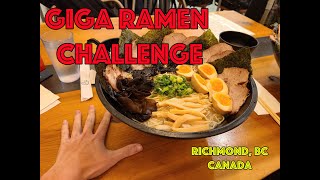 GIGA RAMEN CHALLENGE - WE ATTEMPT TO EAT IT ALL at Ramen Takanotsume in Richmond, Canada!!!