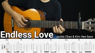 Endless Love - Jackie Chan & Kim Hee Seon - Fingerstyle Guitar Tutorial TAB + Chords + Lyrics