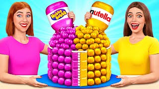 Gold vs Pink Food Challenge by Multi DO Smile