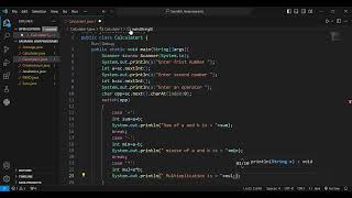 Calculator Program in java by using switch case . programming in Java . Calculator codes in Java.