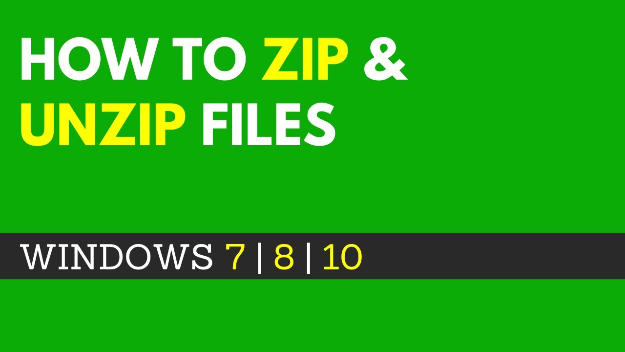 How To Zip And Unzip Files On Windows PC - YouTube