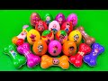 Rainbow Eggs CLAY: Digging Pinkfong in Dog Bone with SLIME Coloring! Satisfying ASMR Videos