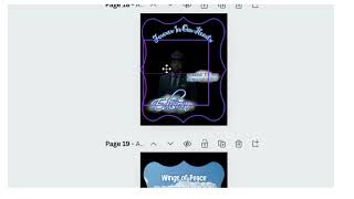 In Loving Memory Memorial Blue Funeral Fan Canva Editable Template, Celebrating the life of