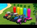 RIGITAC vs FENDT vs LANDINI vs MCCORMICK MINI TRACTORS BATTLE WITH GIANT SUGAR BEET - FS22