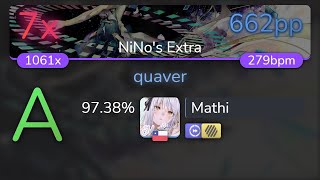 [8.96⭐ Live] Mathi | dj TAKA - quaver [NiNo's Extra] +HDDT 97.38% {662pp 7❌} - osu!