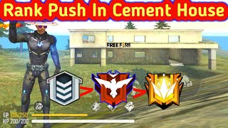 RANK PUSH IN CEMENT HOUSE. FREE FIRE RANK PUSH TIPS AND TRICKS🤯.