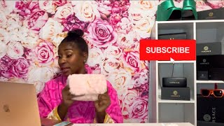 Unboxing of Pink Versace Mini Virtus Faux Fur Shoulder Bag