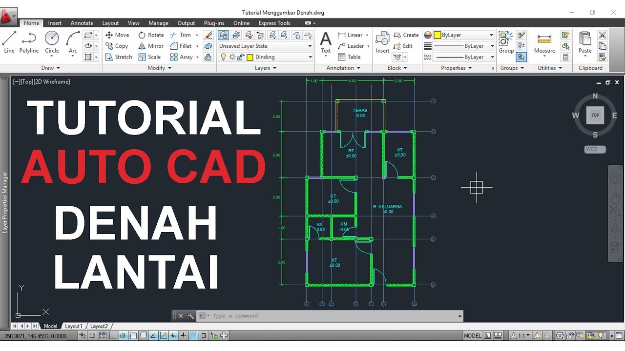 Tutorial Auto CAD-Cara Menggambar Denah Dengan Mudah Dan Cepat - YouTube