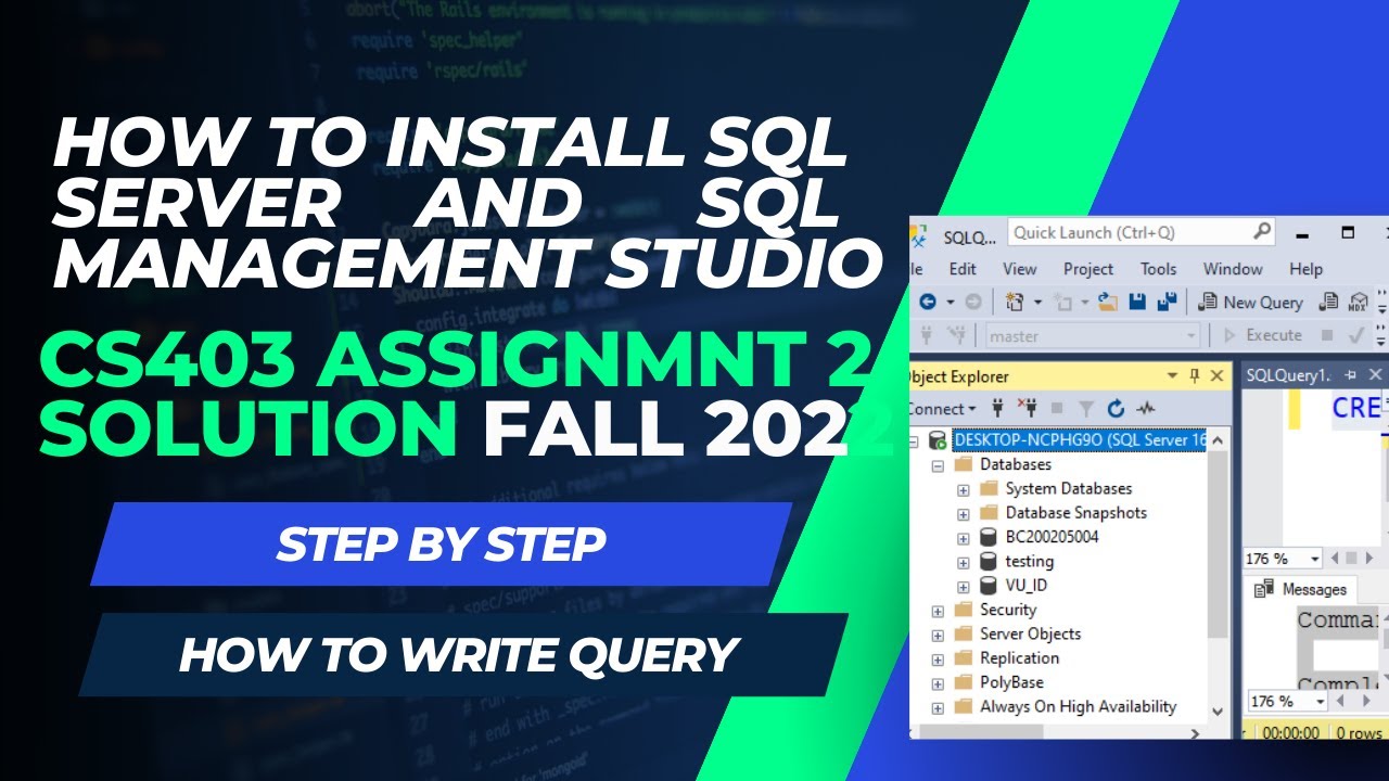 How To Install SQL Server And SQL Management Studio | CS403 Assignment ...