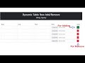 Add/Remove Row Dynamically using jQuery