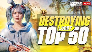 DESTROYING TOP 50 CONQUEROR LOBBY | BGMI 2K 60 FPS | ReflexWalaXD | Live #bgmi #shorts #gaming