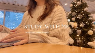 STUDY WITH ME IN SEOUL/living alone in Seoul/foreign student in Korea/study with cafe sound