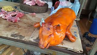 豚の丸焼き　カンボジア　田舎暮らし